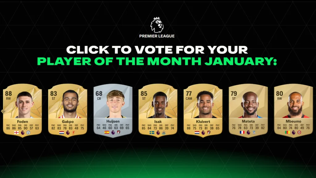FC 25 Vote NOW for Premier League's January POTM!