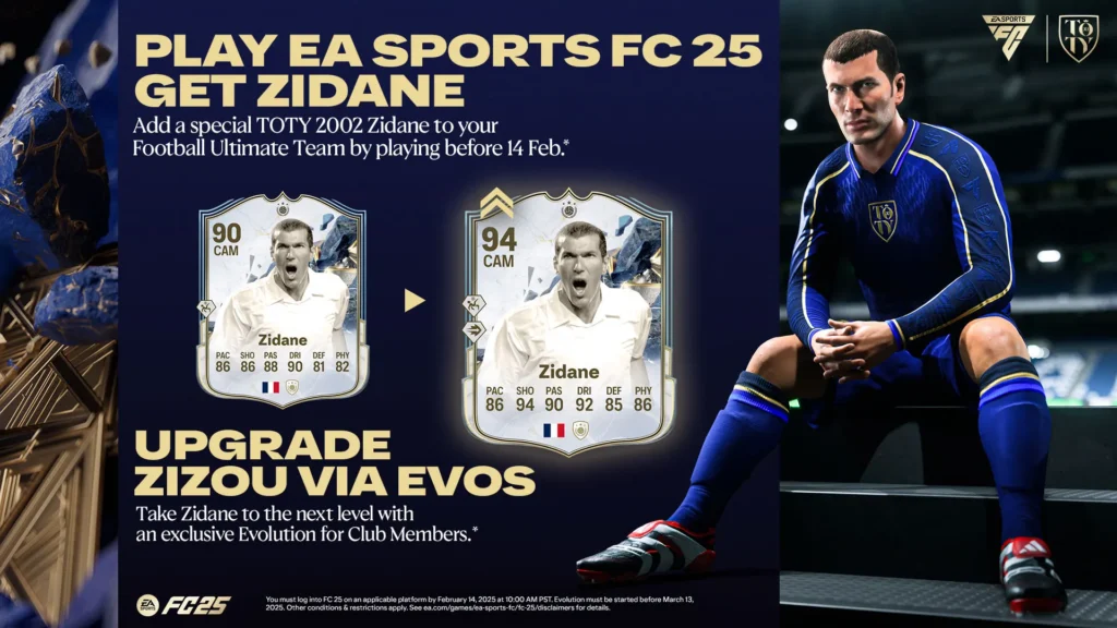 Obtain A 90 OVR ZIDANE TOTY 2002 ICON in FC 25