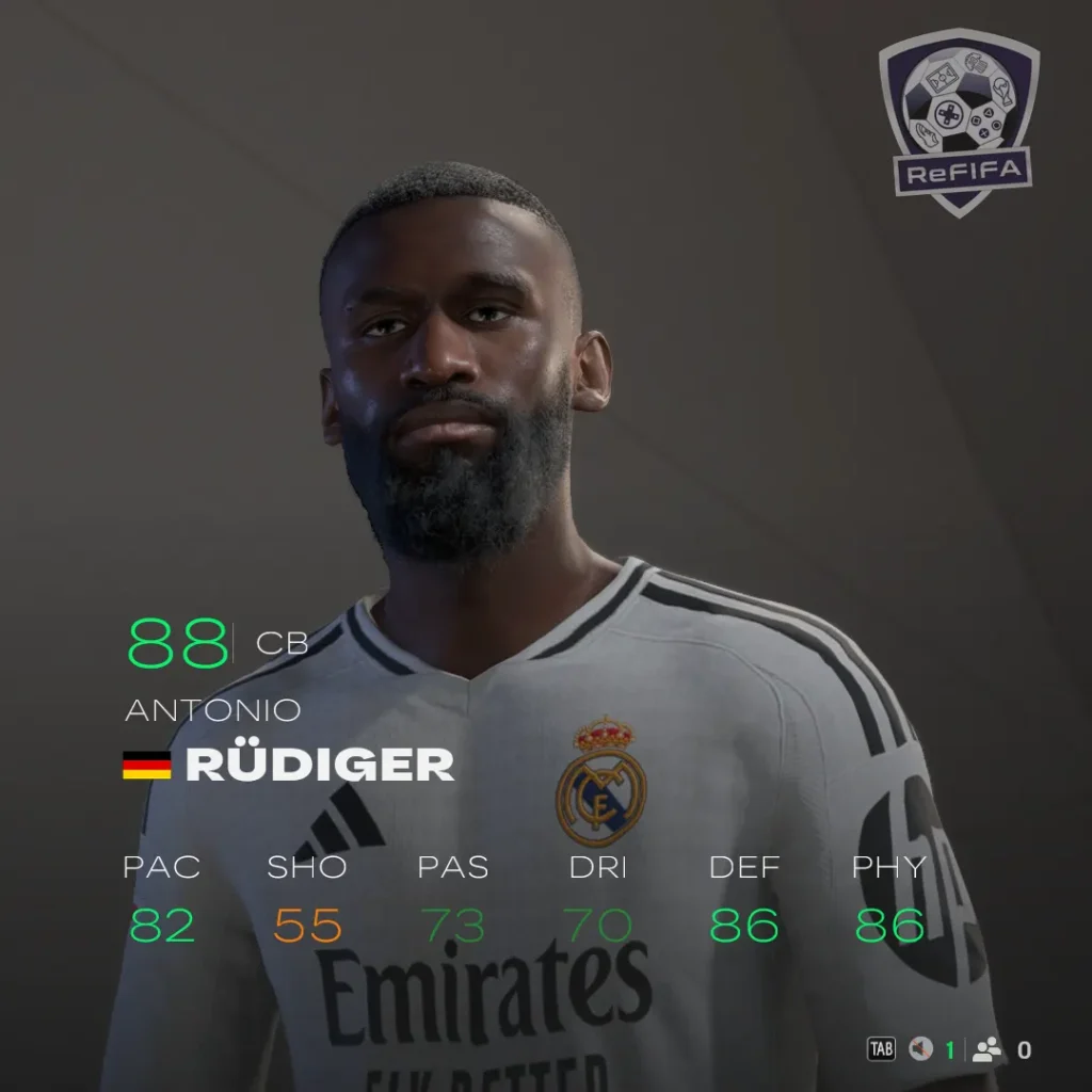EA FC 25 Antonio Rüdiger Rating
