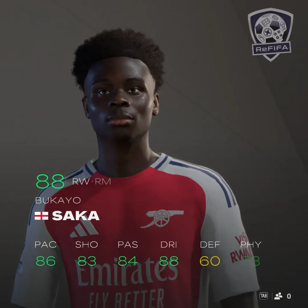 EA FC 25 Bukayo Saka Rating