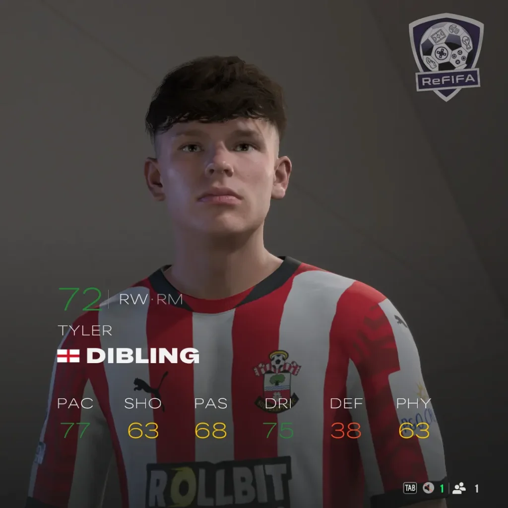 EA FC 25 Tyler Dibling Rating