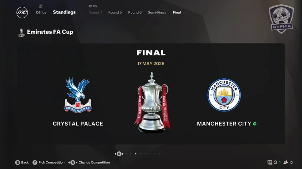 EA FC 25 Career Mode Live Start Points Domestic Cup Finals