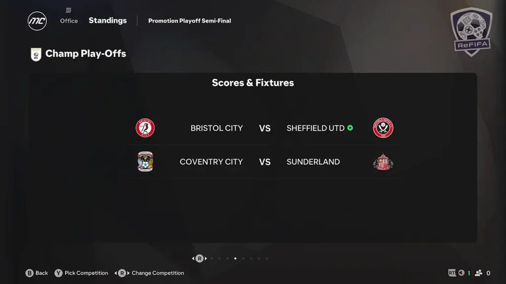 EA FC 25 Career Mode Live Start Points EFL Championship Playoff Semi-Finals
