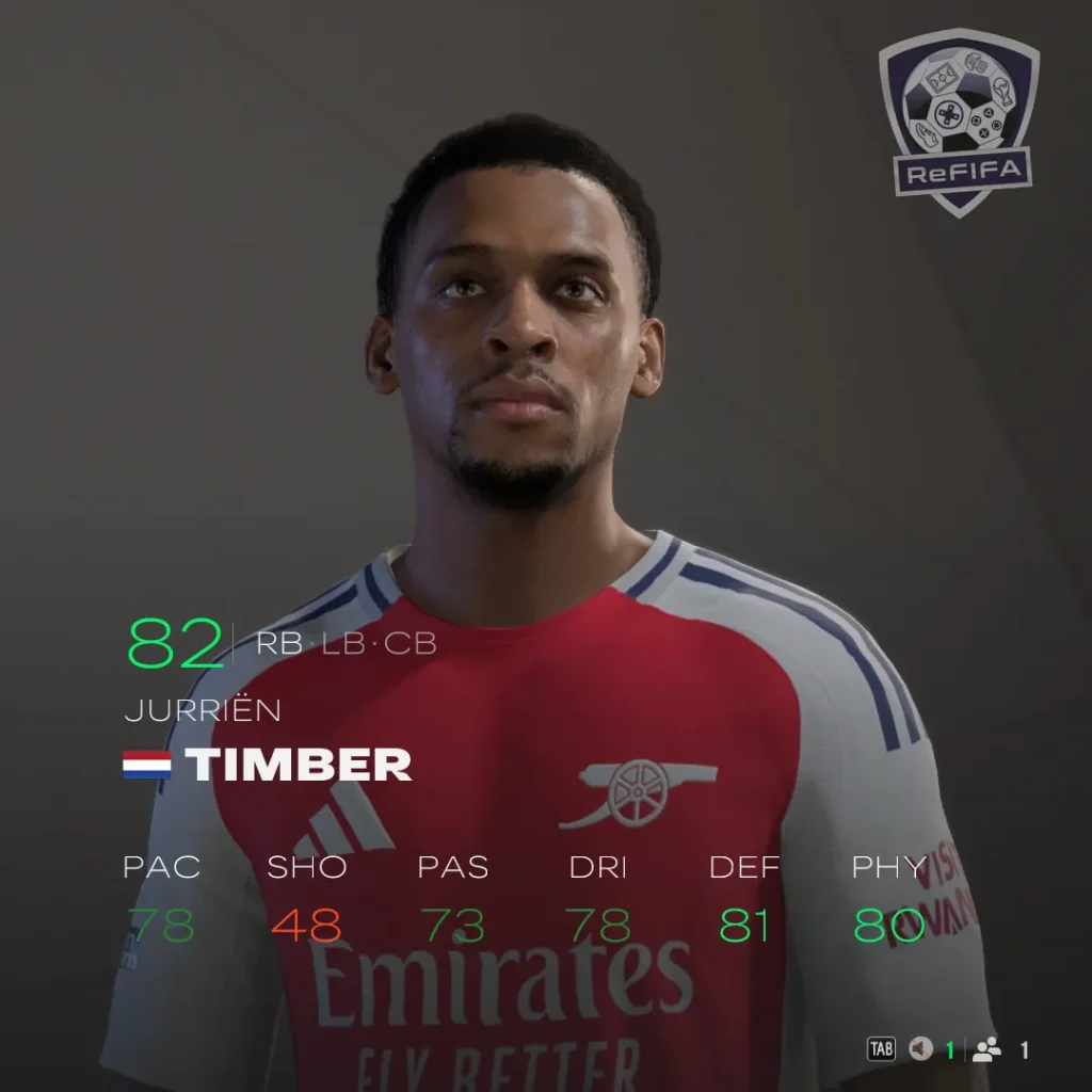 EA FC 25 Jurriën Timber Rating