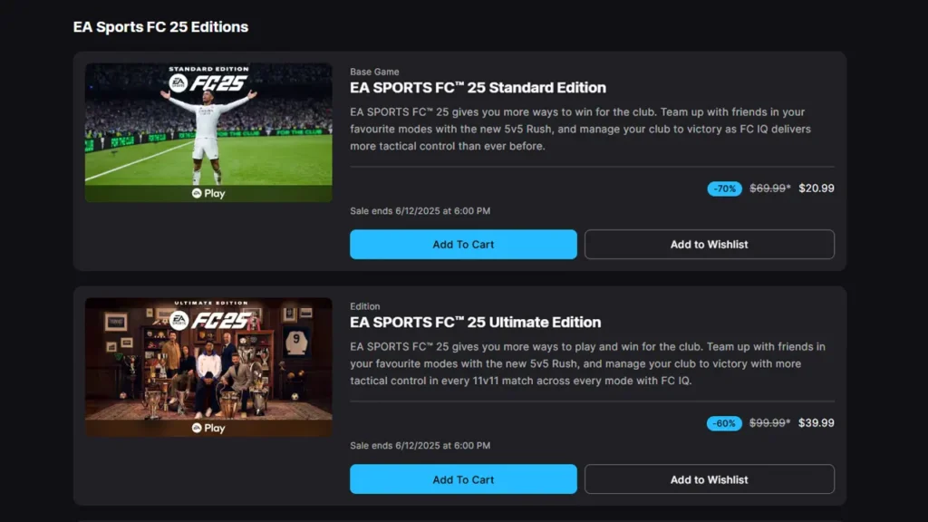 EA SPORTS FC 25 Epic Games Store Discount