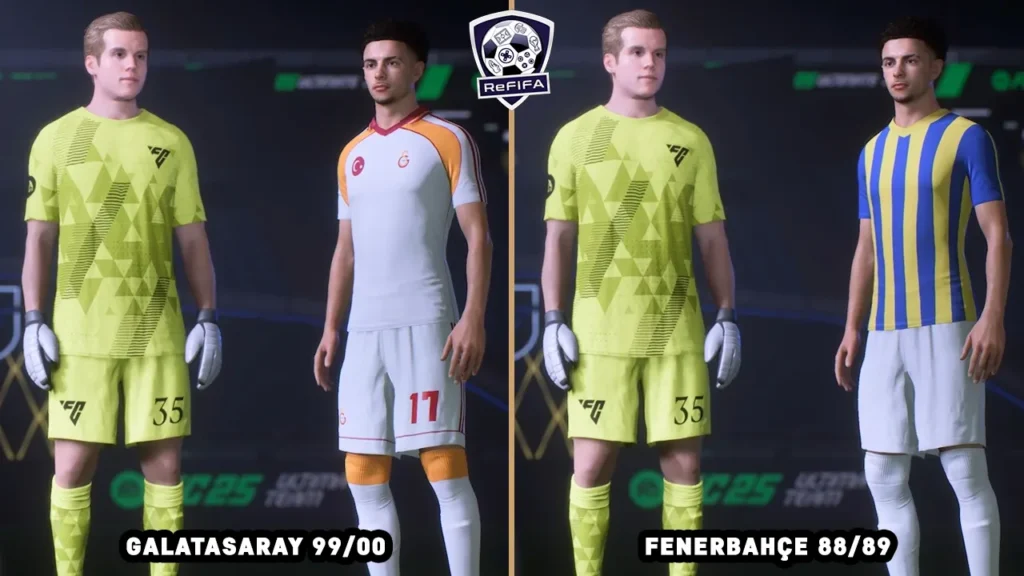 EA FC 25 New Retro Kit Fenerbahçe 88-89 and Galatasaray 99-00
