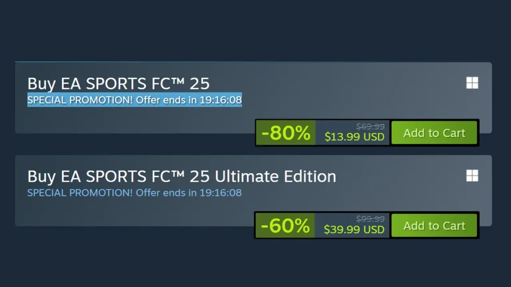 EA FC 25 Steam Sale 2025