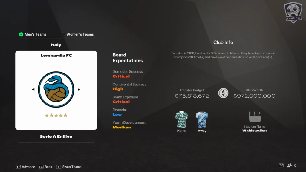EA FC 25 Career Mode Inter Milan