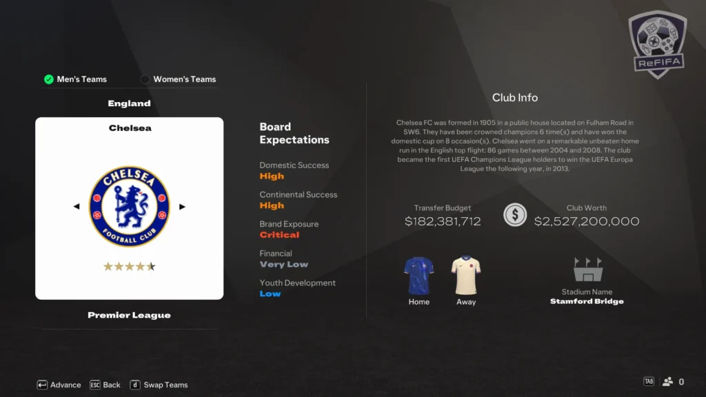 EA FC 25 Chelsea Career Mode
