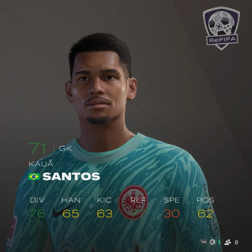 EA FC 25 Goalkeeper Kauã Santos Rating