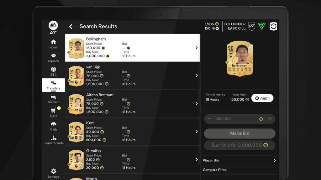EA SPORTS FC 25 Companion App Sign Your Next Star On the Transfer Market