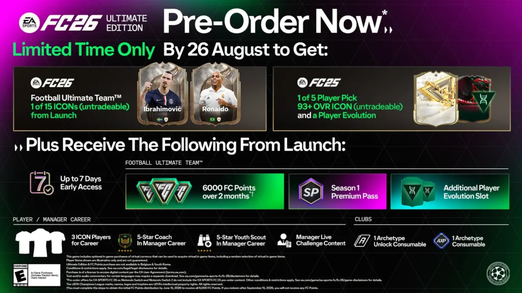 EA SPORTS FC 26 Ultimate Edition Rewards
