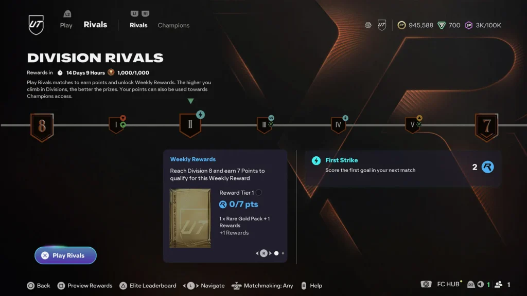 EA FC 26 Football Ultimate Team Rivals Bounties
