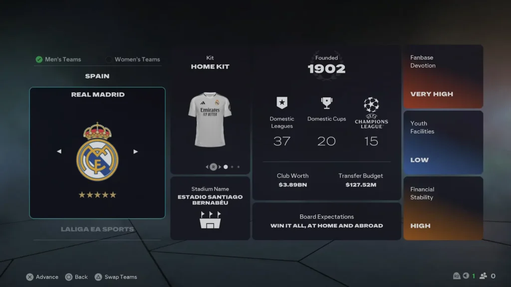 EA FC 26 Manager Live Career Team Selection