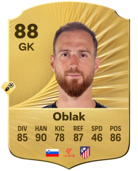 EA FC 26 Jan Oblak Rating Card