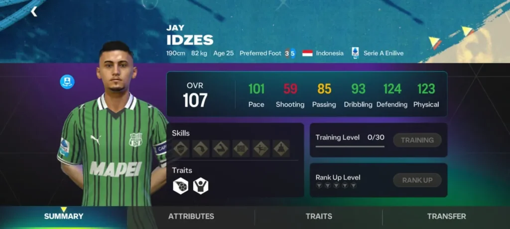 FC Mobile 26 Jay Idzes Rating