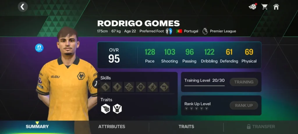 FC Mobile 26 Rodrigo Martins Gomes Rating