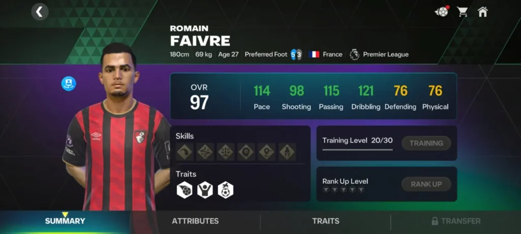 FC Mobile 26 Romain Faivre Rating