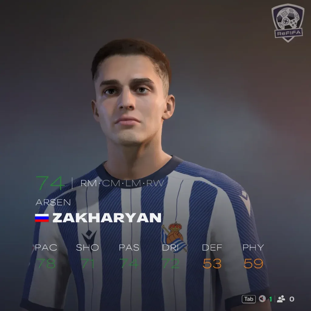 EA FC 26 Arsen Zakharyan Rating