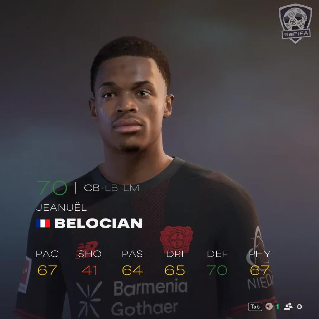 EA FC 26 Jeanuël Belocian Rating