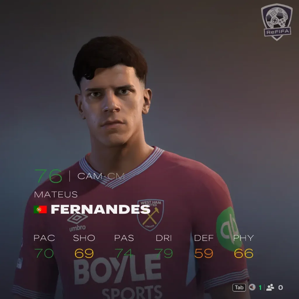 EA FC 26 Mateus Fernandes Rating