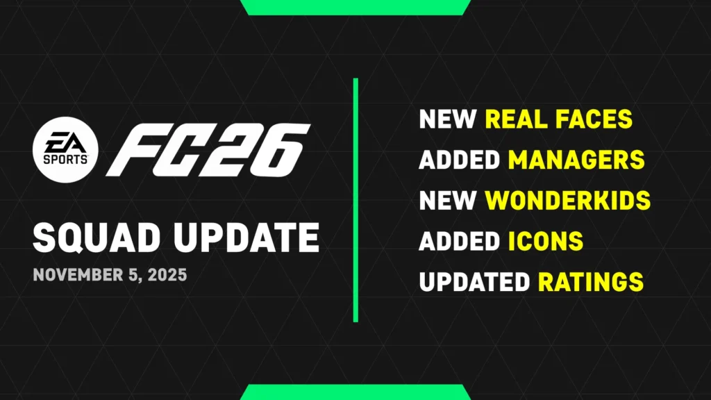EA FC 26 Squad Update: 23 Added Real Faces & More EA FC 26 Squad Update on 5 November 2025