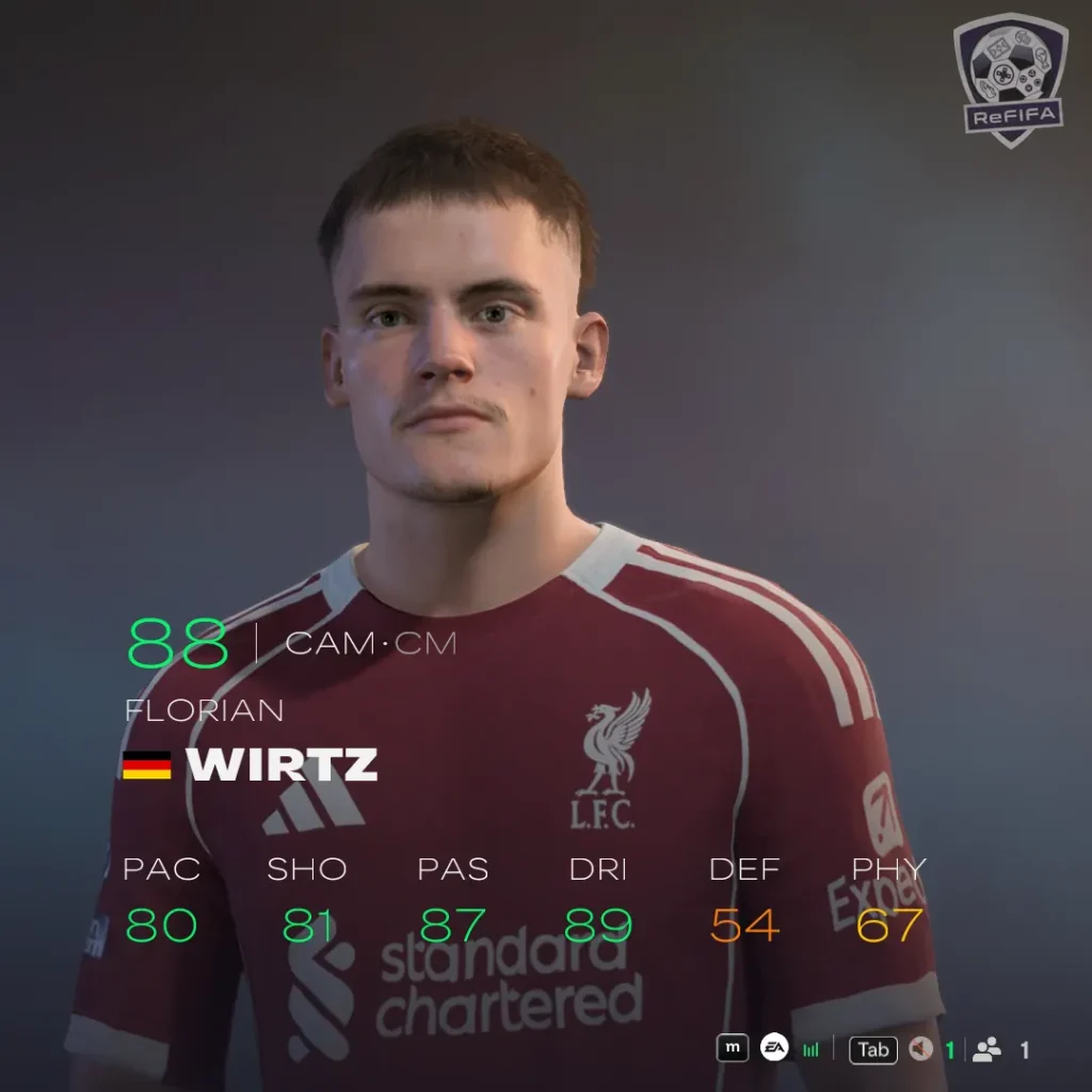 EA FC 26 Florian Wirtz Rating