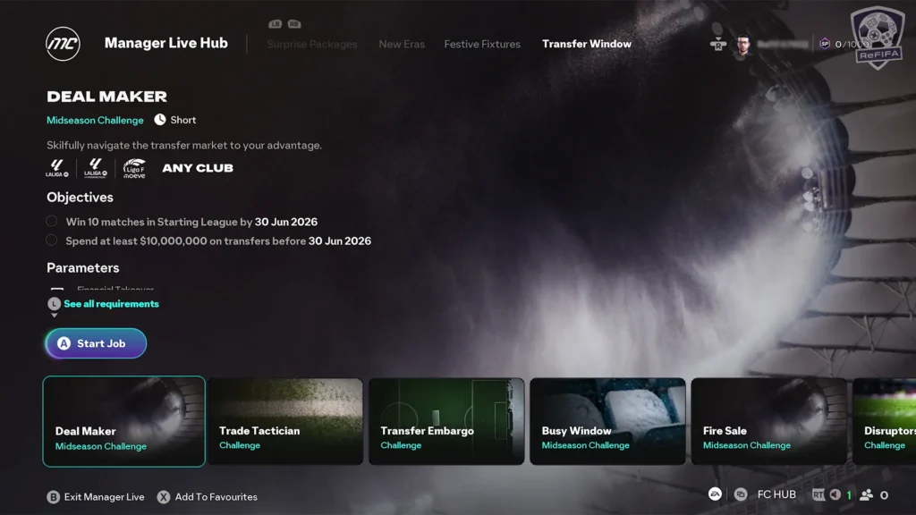 EA FC 26 Career Mode Manager Live Deal Maker