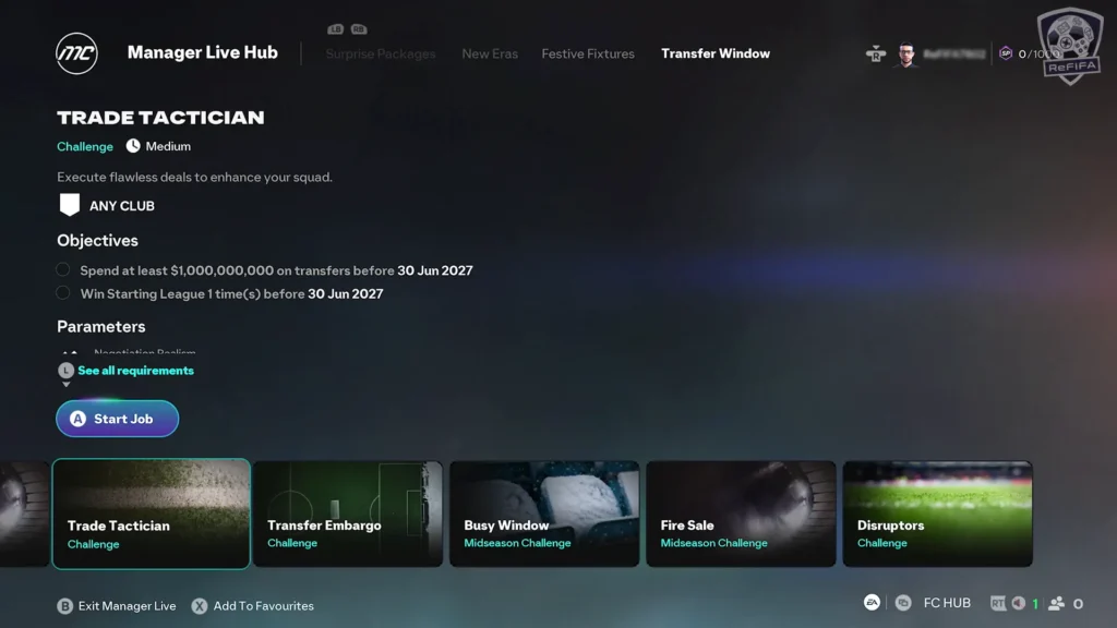 EA FC 26 Career Mode Manager Live Trade Tactician