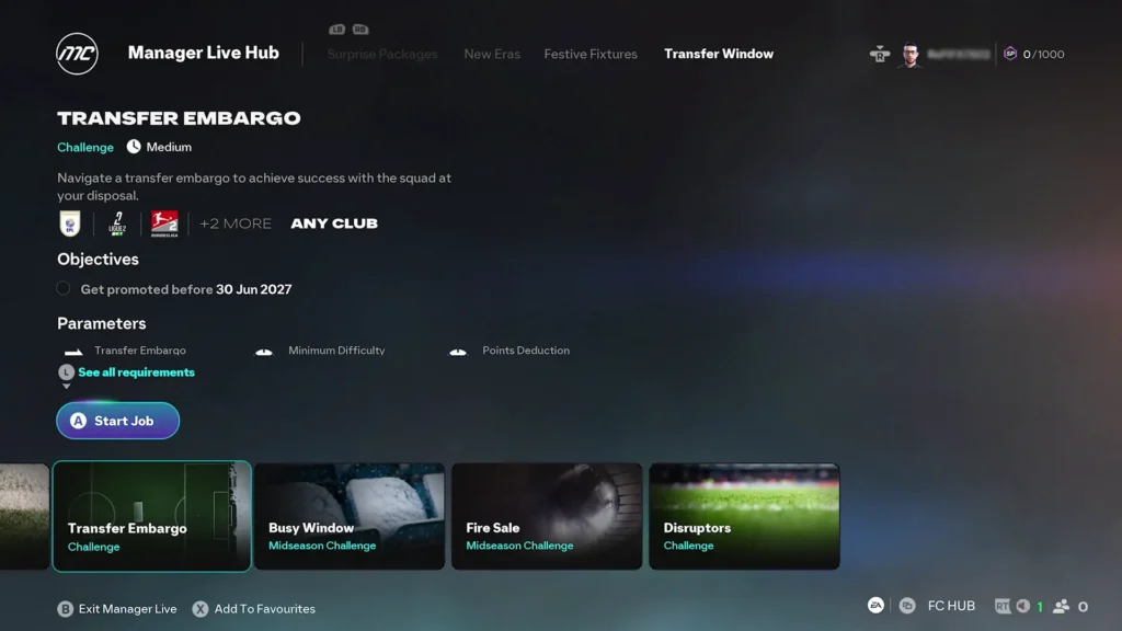 EA FC 26 Career Mode Manager Live Transfer Embargo