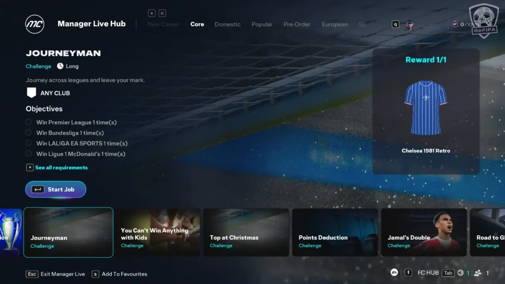 EA FC 26 Chelsea 1981 Retro Kit Full Challenges